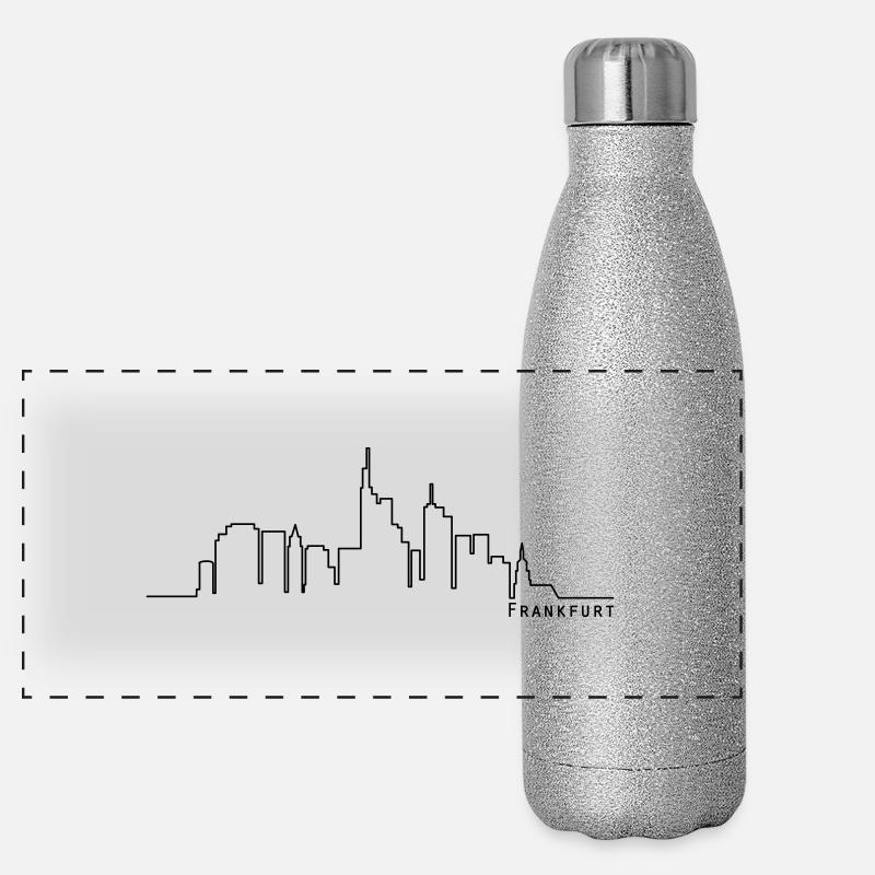 Frankfurt Skyline Panorama Glitzer Isolierflasche 500 ml