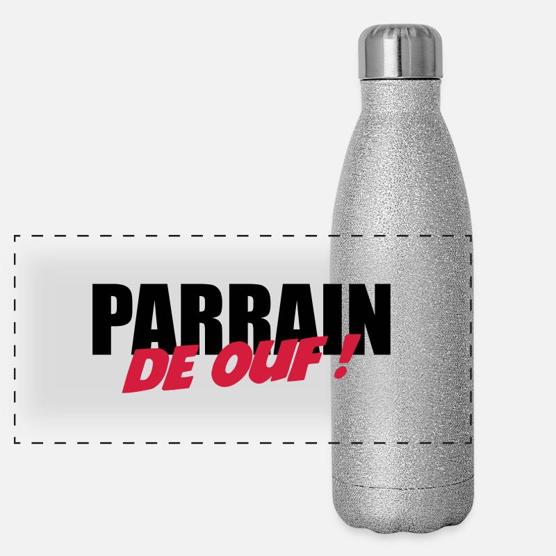 Parrain de ouf ! Gourde isotherme panoramique pailletée 500 ml
