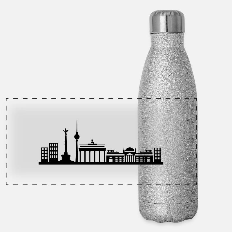 berlin skyline city Panorama Glitzer Isolierflasche 500 ml
