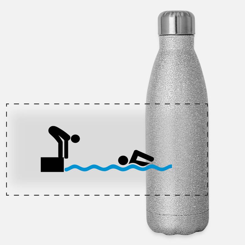 schwimmen Staffel Panorama Glitzer Isolierflasche 500 ml