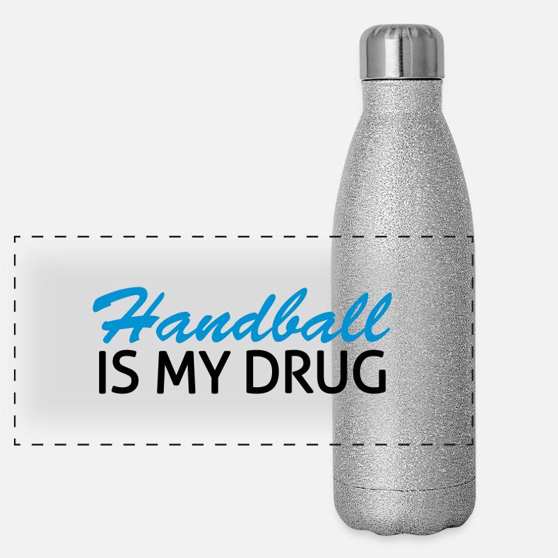 Handball is my drug Panorama Glitzer Isolierflasche 500 ml