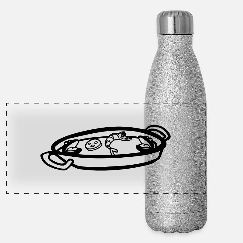 paella dish spanish culinary specialty spain Panoramic Glitter Thermal Bottle 500 ml