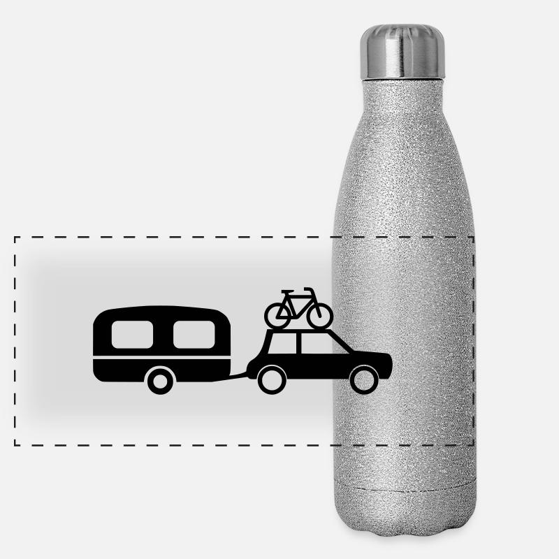 Auto Wohnwagen Panorama Glitzer Isolierflasche 500 ml