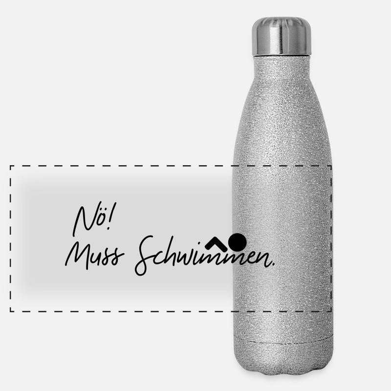 nö muss schwimmen Panorama Glitzer Isolierflasche 500 ml