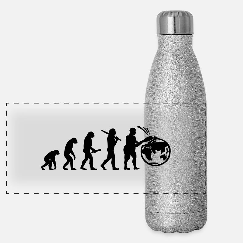 Evolution Planeten Erde Welt Panorama Glitzer Isolierflasche 500 ml