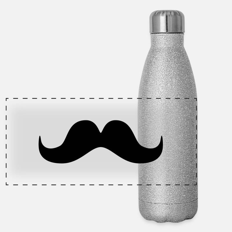 mustache Panorama Glitzer Isolierflasche 500 ml