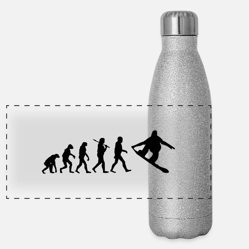 Snowboard Panorama Glitzer Isolierflasche 500 ml
