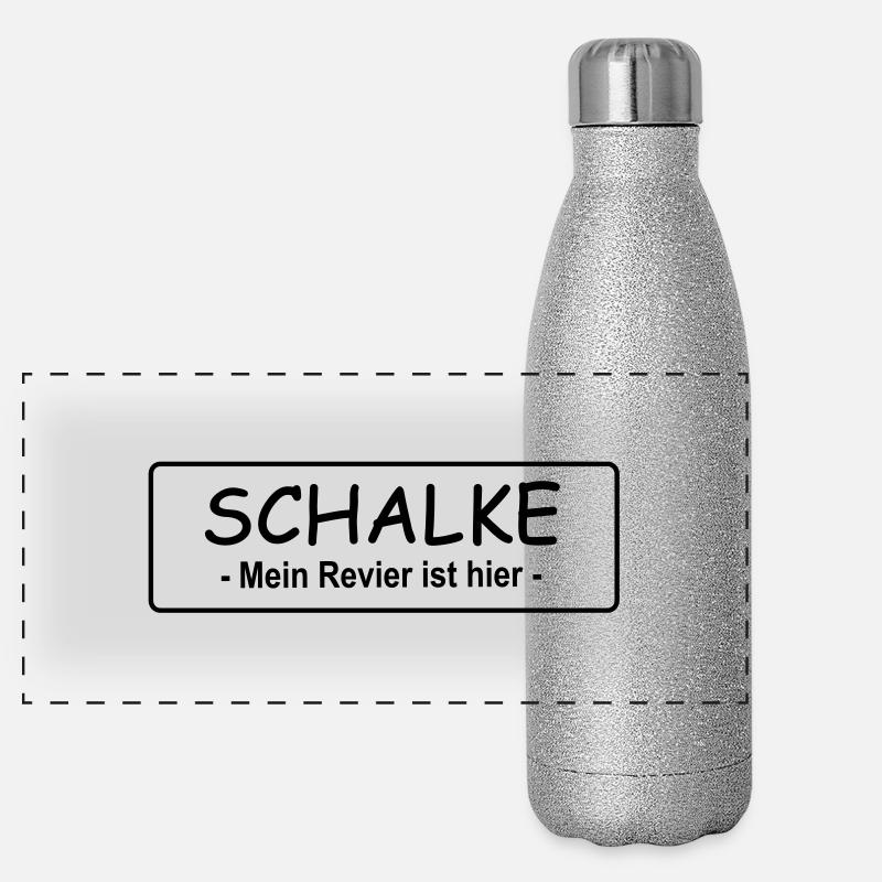 Schalke - Mon quartier est ici Gourde isotherme panoramique pailletée 500 ml