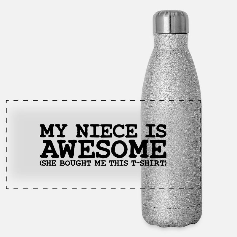 my niece is awesome Panorama Glitzer Isolierflasche 500 ml
