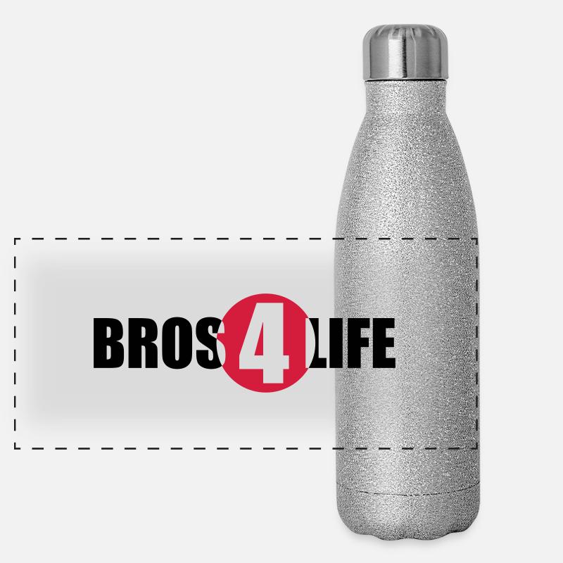 Bros 4 Life Logo Design Panorama Glitzer Isolierflasche 500 ml