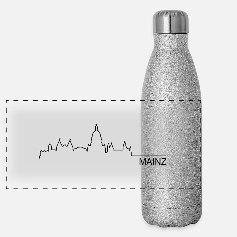 Skyline Mainz Panorama Glitzer Isolierflasche 500 ml