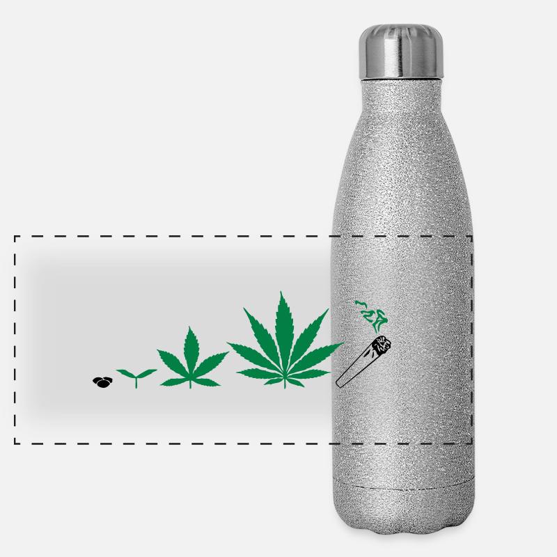 Cannabis development Panorama Glitzer Isolierflasche 500 ml