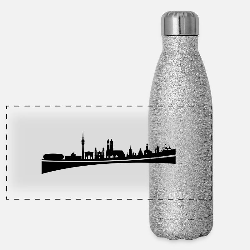 Skyline - München Panorama Glitzer Isolierflasche 500 ml
