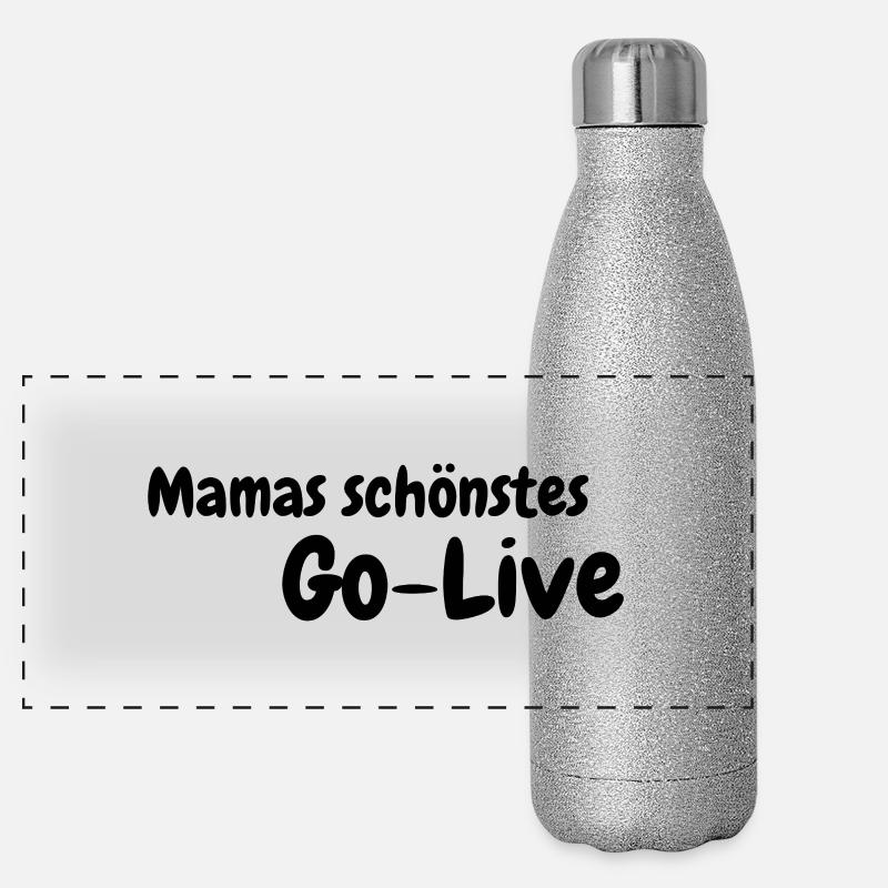 Mamas schönste Go-Live Panorama Glitzer Isolierflasche 500 ml