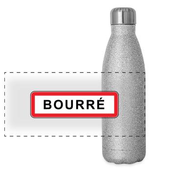 Région Centre Bourré Ville - Gourde isotherme panoramique pailletée 500 ml - paillettes argentées - Devant