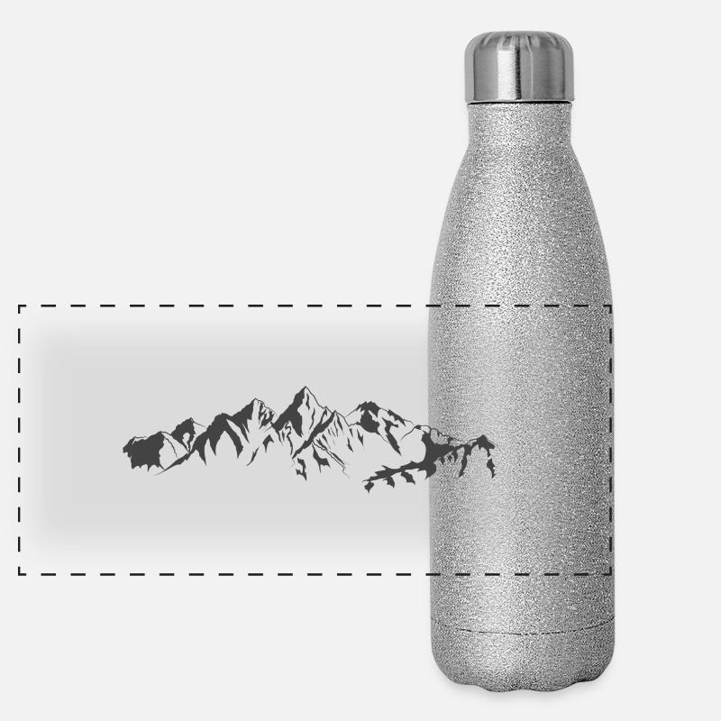 Die Berge Panorama Glitzer Isolierflasche 500 ml