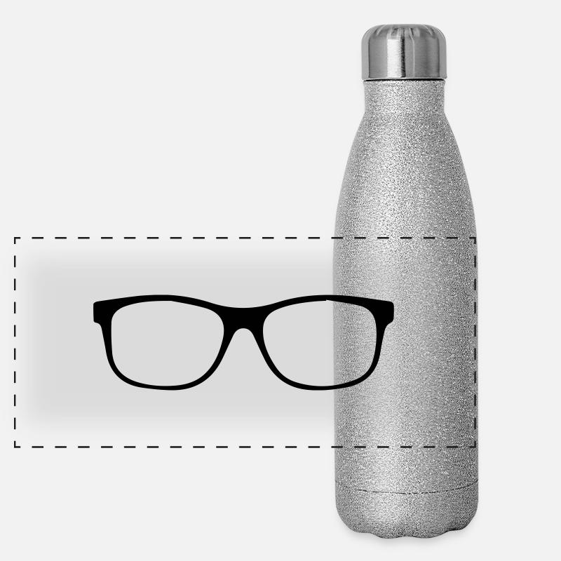 brille Panorama Glitzer Isolierflasche 500 ml