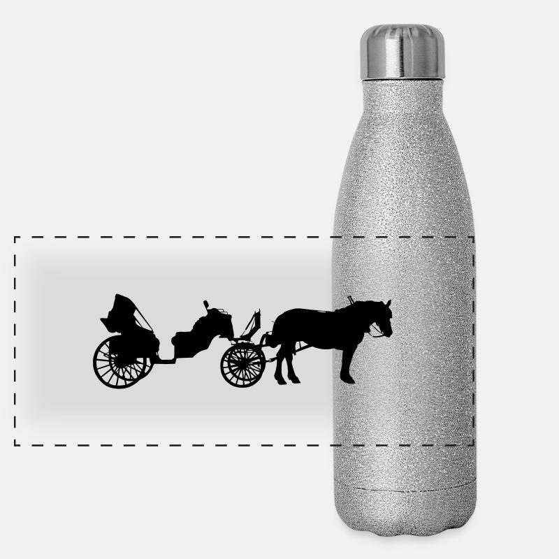Calèche à cheval Gourde isotherme panoramique pailletée 500 ml