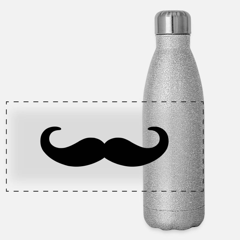 mustache Panoramic Glitter Thermal Bottle 500 ml