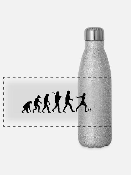 evolution foot - Gourde isotherme panoramique pailletée 500 ml - paillettes argentées - Devant