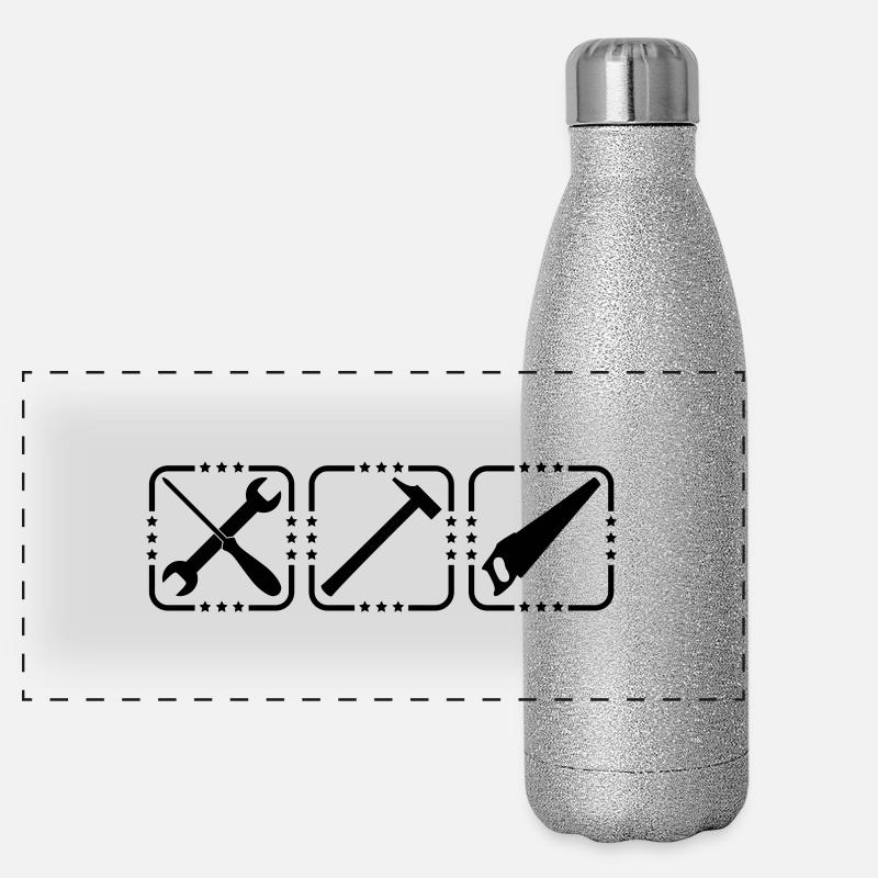 Craftsman Tools Logo Design Gourde isotherme panoramique pailletée 500 ml