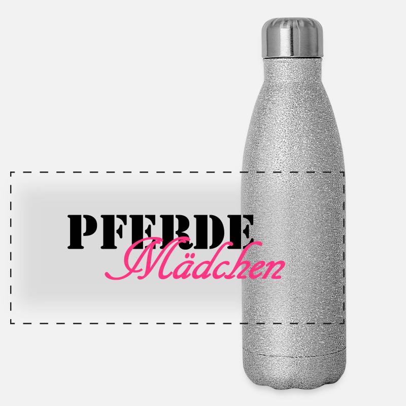 Pferdemädchen Panorama Glitzer Isolierflasche 500 ml