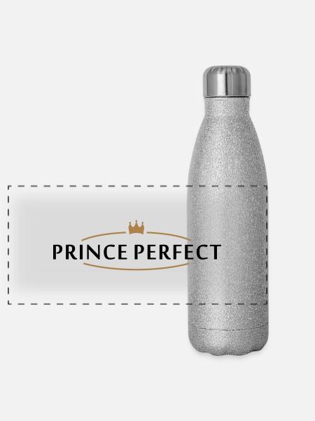 prince perfect (2c) - Panorama Glitzer Isolierflasche 500 ml - Silber Glitzer - Vorne