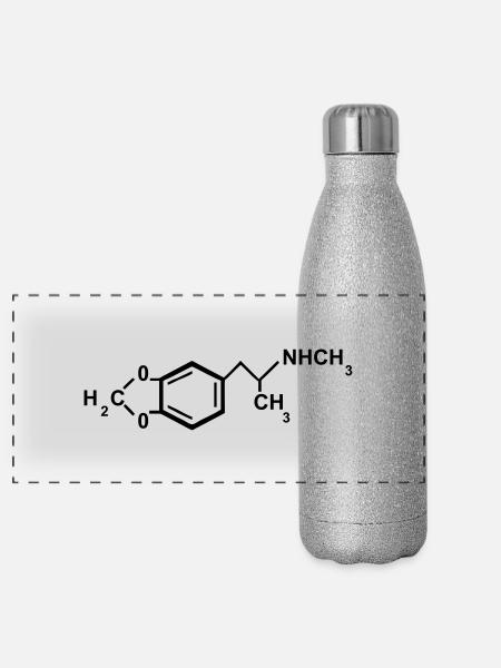 ecstasy formel - Panorama Glitzer Isolierflasche 500 ml - Silber Glitzer - Vorne