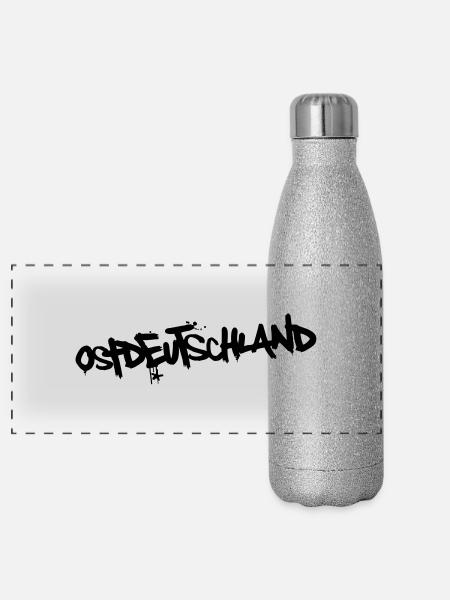 Ostdeutschland (dh) - Panorama Glitzer Isolierflasche 500 ml - Silber Glitzer