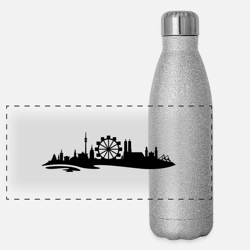 Skyline München Riesenrad 3 Panorama Glitzer Isolierflasche 500 ml