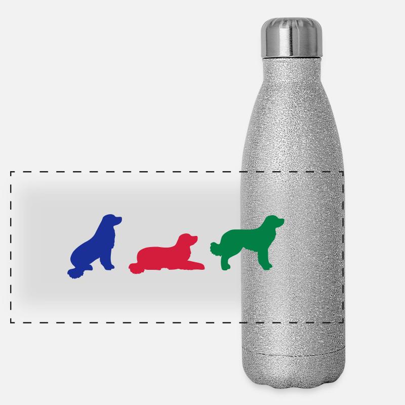 sit down stay hovawart vektor 2 E Panoramic Glitter Thermal Bottle 500 ml