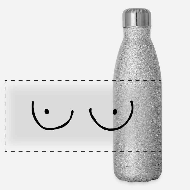 Breast designed se341 - Panoramic Glitter Thermal Bottle 500 ml - silver glitter