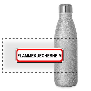Flammekuechesheim - Panoramic Glitter Thermal Bottle 500 ml - silver glitter - Front