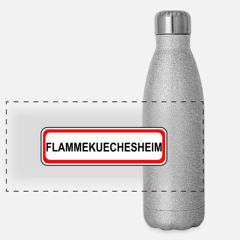 Flammekuechesheim - Panoramic Glitter Thermal Bottle 500 ml - silver glitter