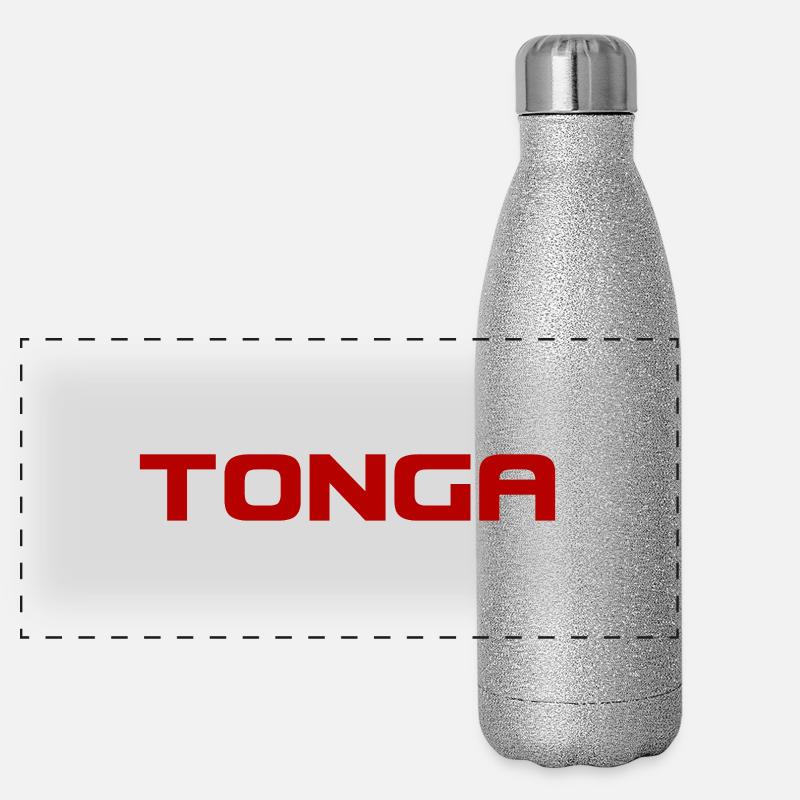 Tonga Logo - Pacific - Polynesien - Südsee Panorama Glitzer Isolierflasche 500 ml