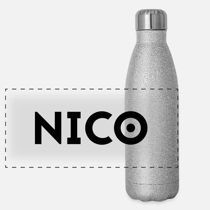 First name Nico Panoramic Glitter Thermal Bottle 500 ml