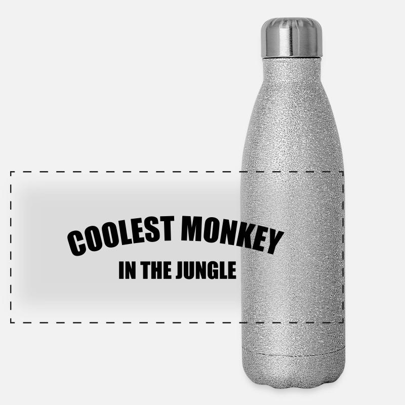 Coolest Monkey In The Jungle Panorama Glitzer Isolierflasche 500 ml