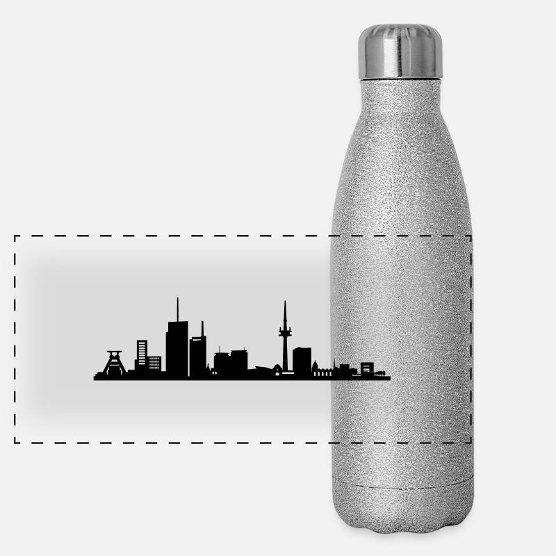 Skyline Essen Panorama Glitzer Isolierflasche 500 ml