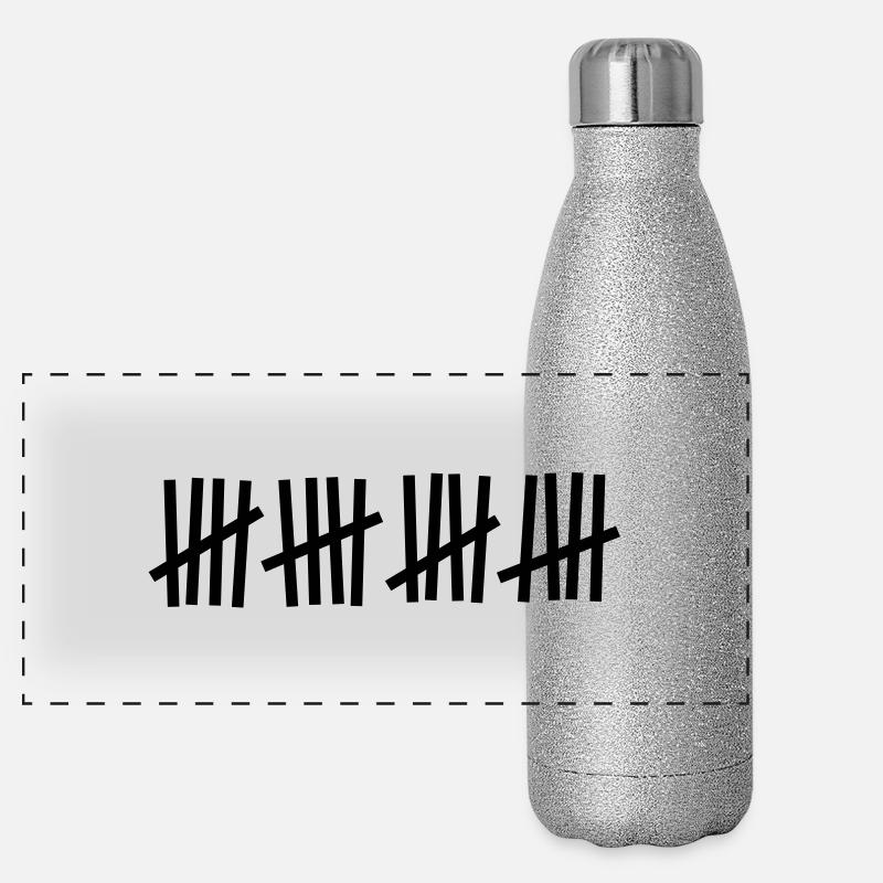 Strichliste 20 Striche Panorama Glitzer Isolierflasche 500 ml