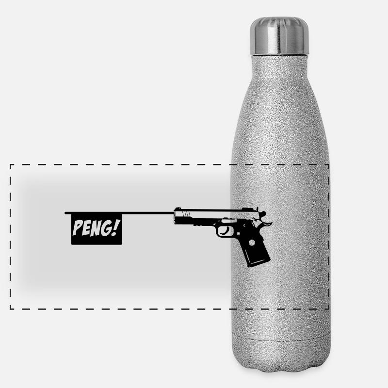 Gun PENG! Gadget canon 1c Gourde isotherme panoramique pailletée 500 ml