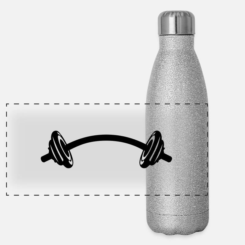 Dumbbell bodybuilding twisted 2 Panoramic Glitter Thermal Bottle 500 ml