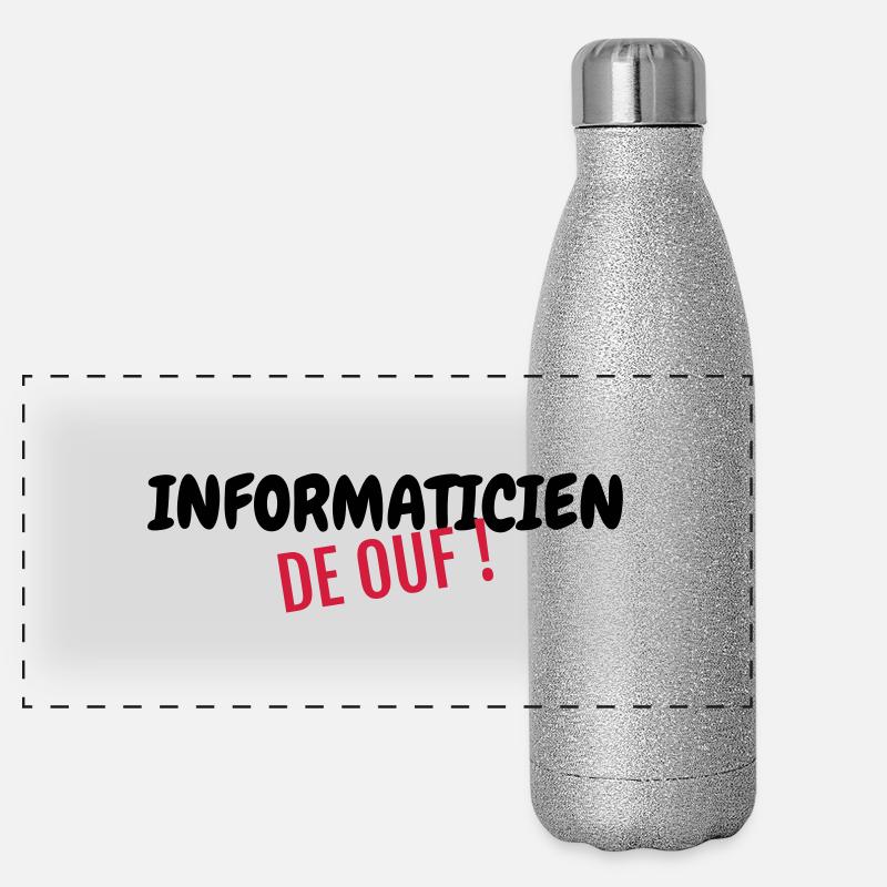 Computer / Informatiker / Aussenseiter / Ingenieur Panorama Glitzer Isolierflasche 500 ml
