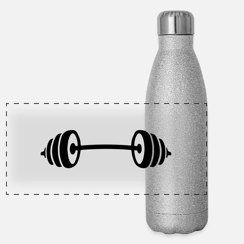 dumbbell weights design Panorama Glitzer Isolierflasche 500 ml