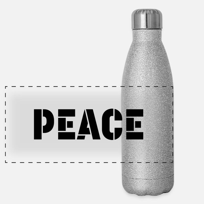 peace Tshirt Panorama Glitzer Isolierflasche 500 ml