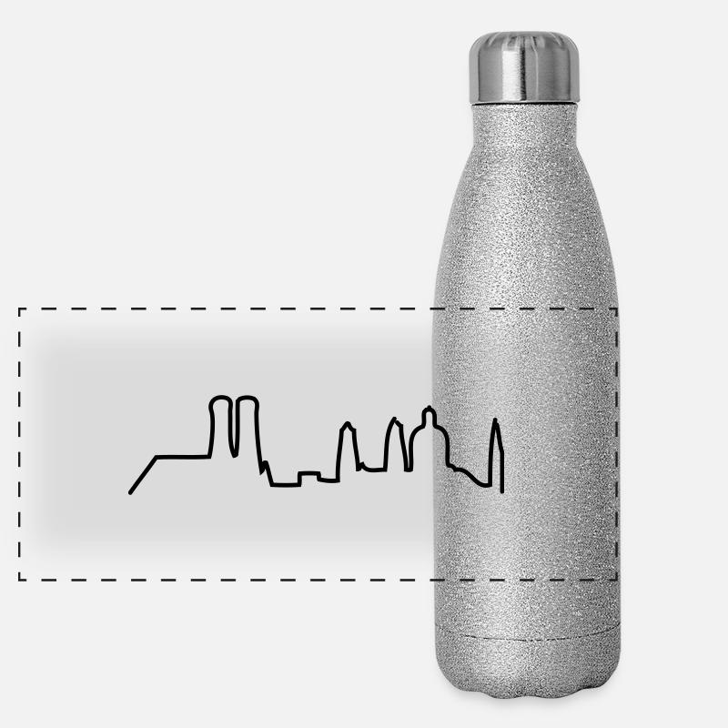 München - Munich - skyline Panorama Glitzer Isolierflasche 500 ml