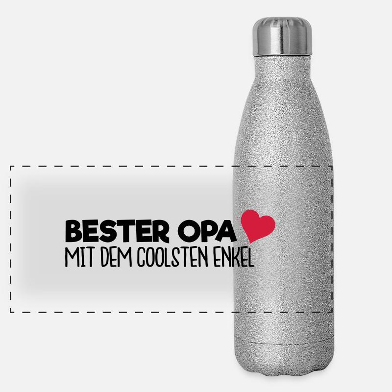 Bester Opa - Enkel Panorama Glitzer Isolierflasche 500 ml