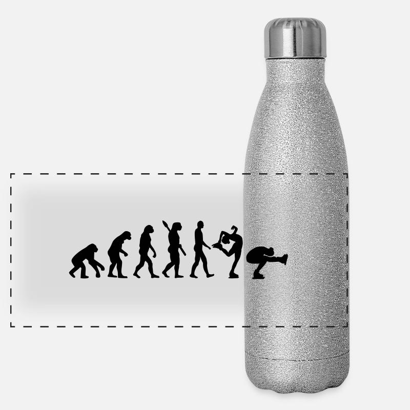 Evolution Eiskunstlauf - Panorama Glitzer Isolierflasche 500 ml - Silber Glitzer