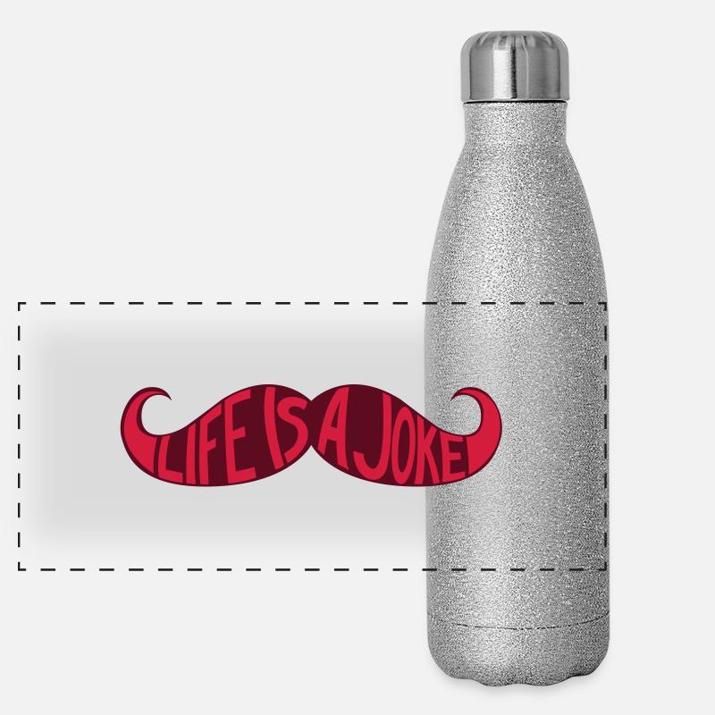 Moustache - Life is a joke Gourde isotherme panoramique pailletée 500 ml