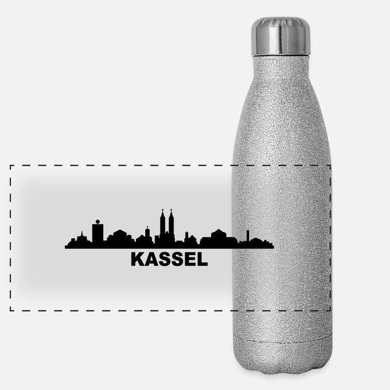Skyline Kassel Panorama Glitzer Isolierflasche 500 ml