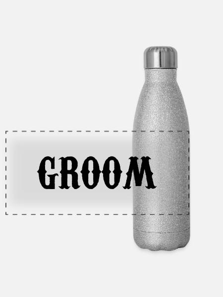 groom - Panorama Glitzer Isolierflasche 500 ml - Silber Glitzer - Vorne